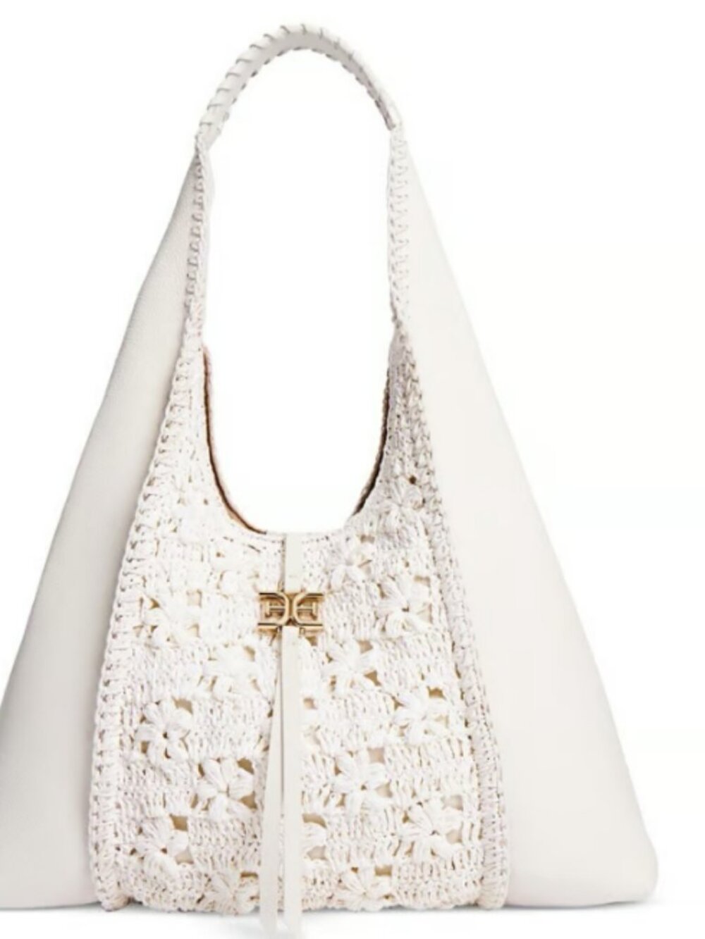 Sam Edelman Sylvia Crochet Raffia Hobo Bag NWT Large Size - B172